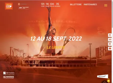 Site internet de l'Open de tennis de Rennes - 16ème édition